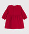 Babies' long-sleeved plain corduroy dress TERKUIT red
