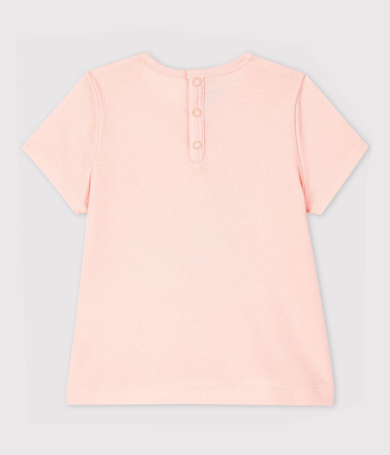 Baby Girls' Short-Sleeved Blouse with Collar pink