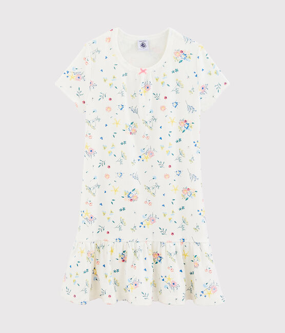 Girls' Nightdress with Diadem MARSHMALLOW white/MULTICO white