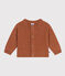 Babies' Wool/Recycled Nylon Knit Cardigan ECUREUIL brown