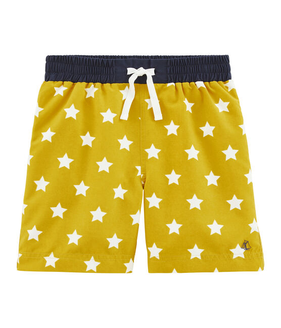 Boys' Beach Shorts BAMBOO yellow/MARSHMALLOW white