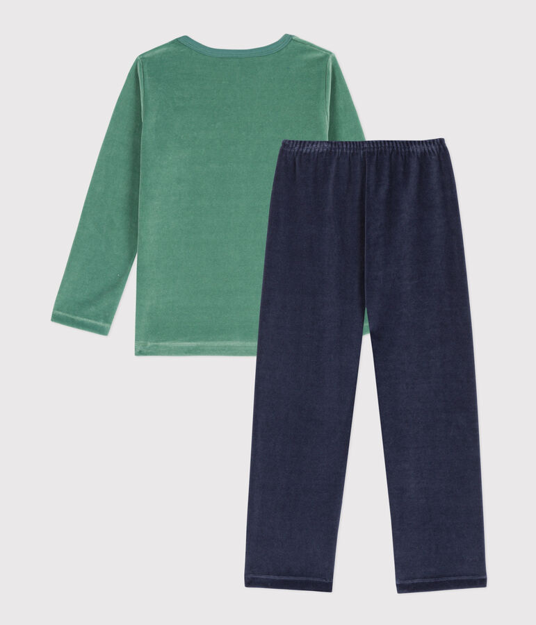 Boys' Velour Pyjamas green/multicolor