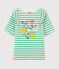 Girls' Short-Sleeved Jersey T-shirt ALOEVERA green/MARSHMALLOW white