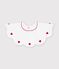Babies' cotton bib with embroidered hearts white