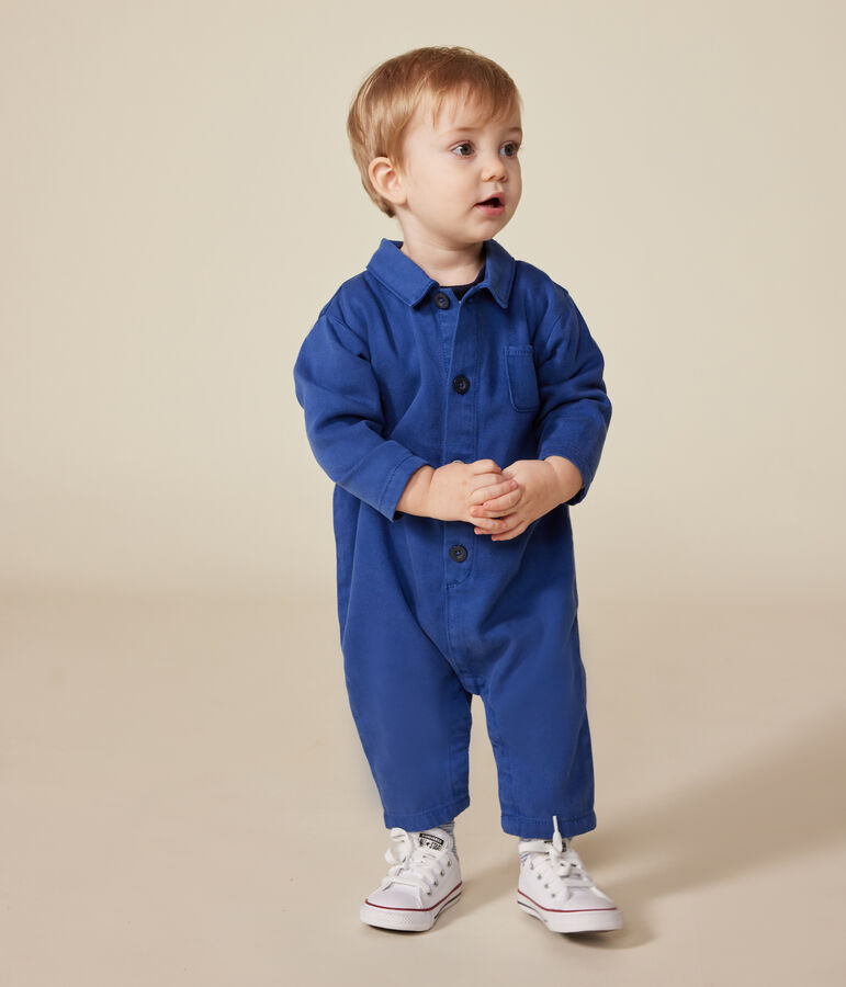 Babies' Cotton/Lyocell Jumpsuit. blue