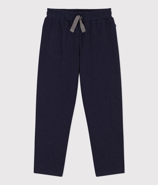 Boys' quilted tube knit trousers SMOKING blue