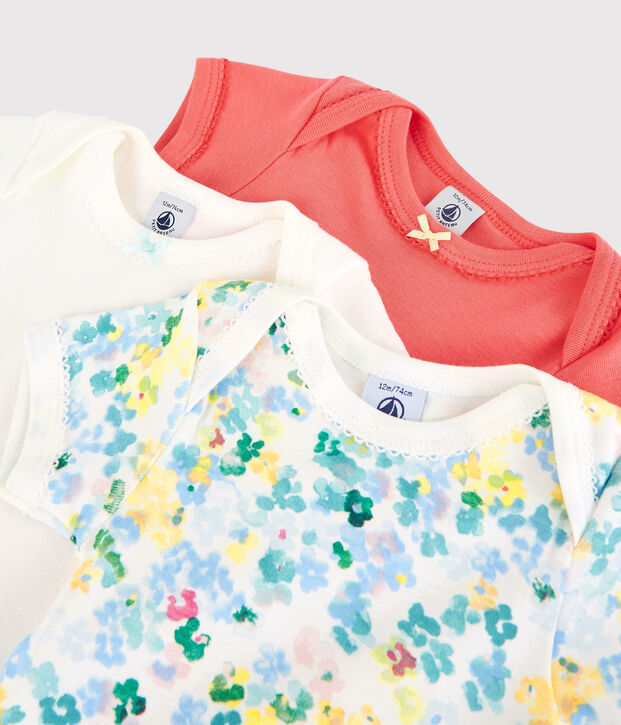 Baby Girls' Short-Sleeved Bodysuit - 3-Pack multicolor