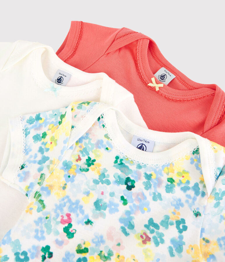 Baby Girls' Short-Sleeved Bodysuit - 3-Pack multicolor