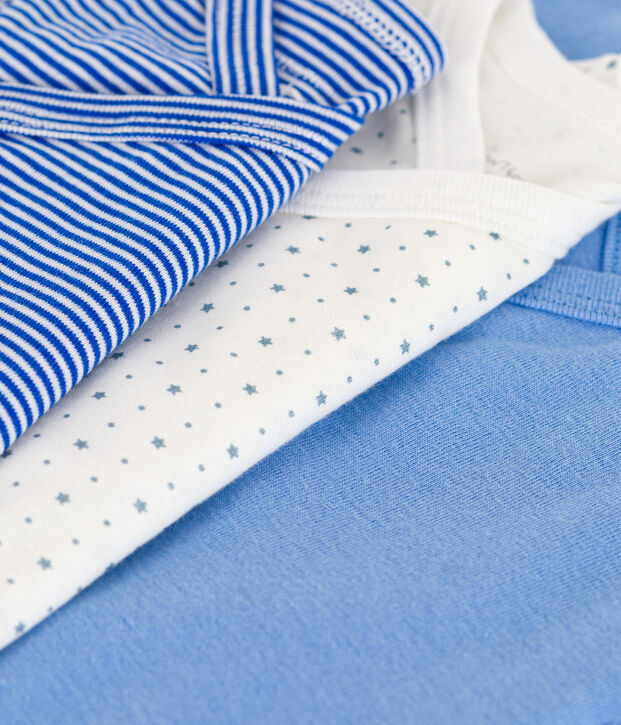 Wrapover Short-Sleeved Patterned Cotton Bodysuits - 3-Pack multicolor