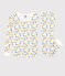 Girls' Glow-In-The-Dark Retro Floral Snugfit Cotton Pyjamas MARSHMALLOW white/MULTICO white