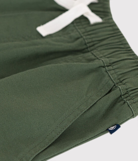 Children's Cotton and Linen Twill Shorts CROCO green