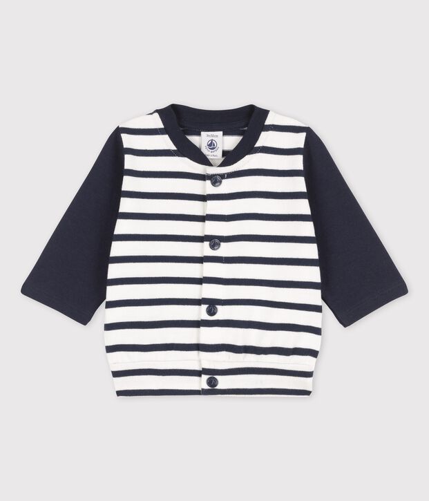 Babies' Jersey Baseball Jacket white/blue