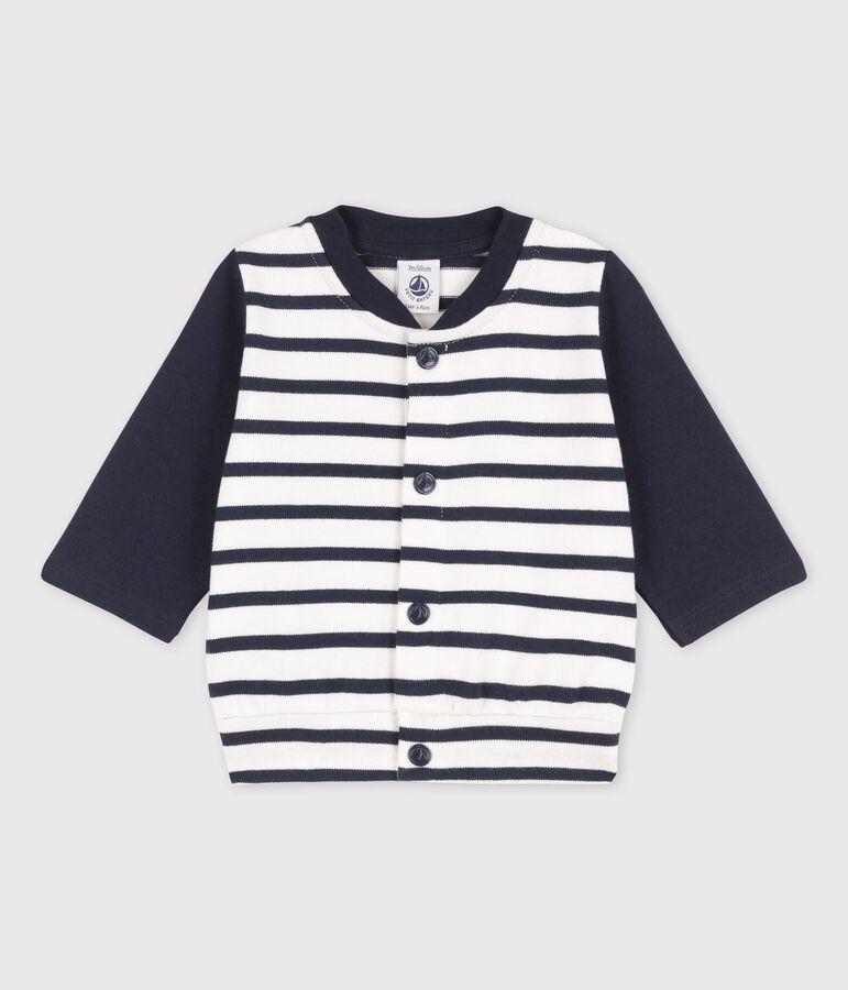 Babies' Jersey Baseball Jacket white/blue