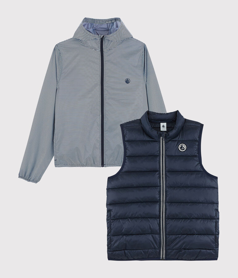 Women's 3 in 1 windbreaker made from recycled materials blue/white