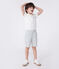 Children's plain short-sleeved cotton polo shirt MARSHMALLOW white