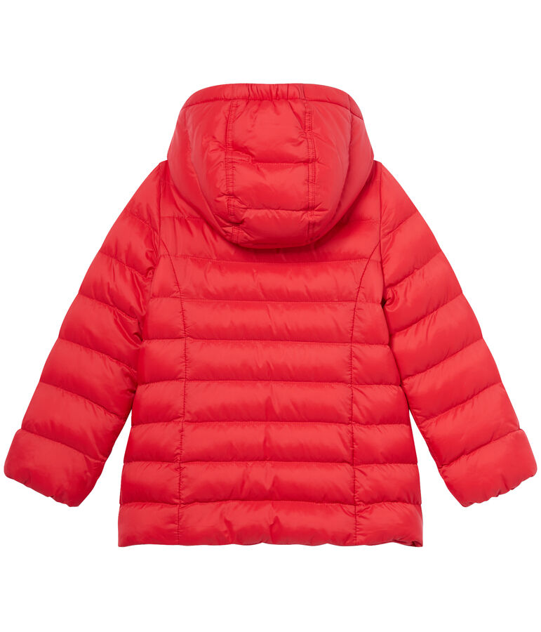 Girl's hooded padded jacket red