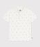 Children's short-sleeved anchor print cotton polo shirt MARSHMALLOW white/CREPUSCULE