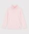 Children's stripy cotton rollneck top pink/pink