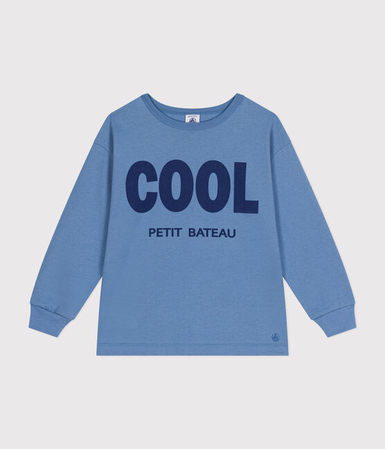 Little boys' long-sleeved T-shirt in fine jersey BEACH blue