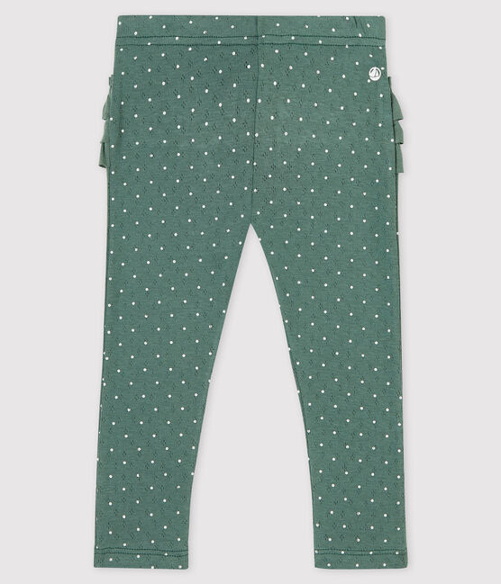 Baby Girls' Print Cotton Leggings VALLEE green/MARSHMALLOW white