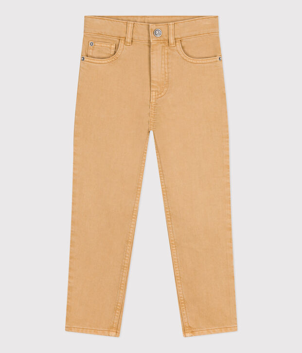 Boys' denim trousers beige