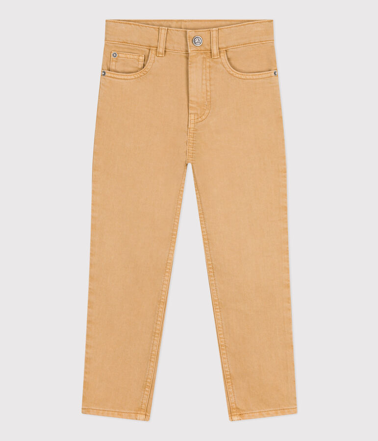 Boys' denim trousers beige
