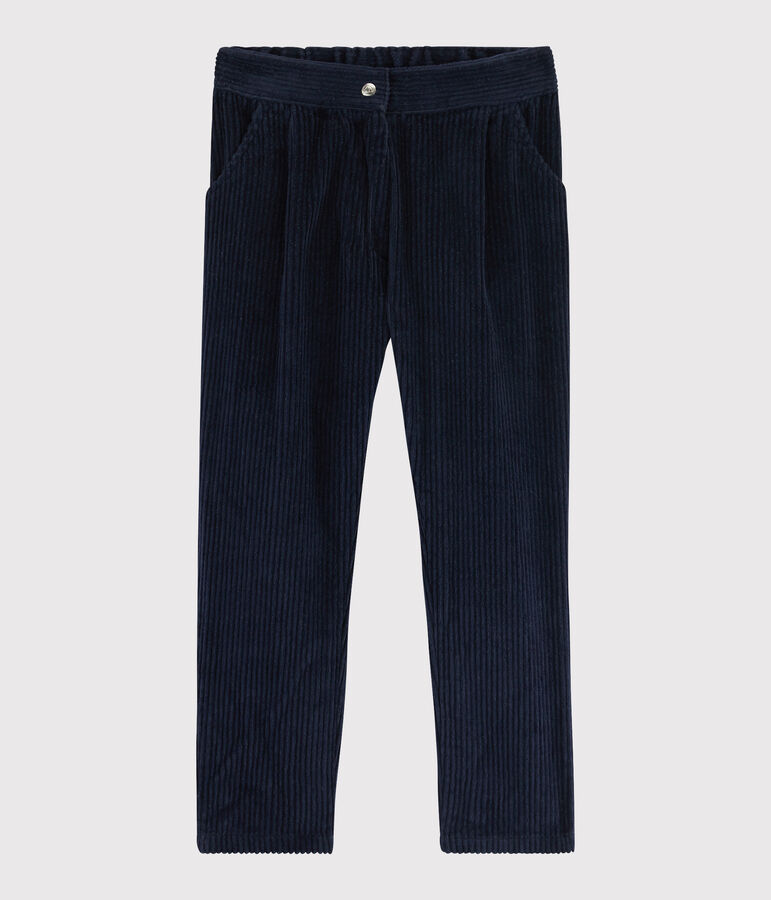 Girls' Velvet Trousers blue