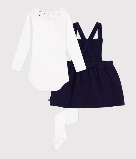 Babies' cotton gift set: dress, body and tights variante 1