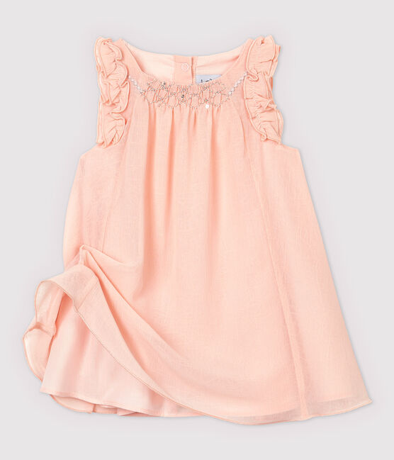 Baby Girls' Short-Sleeved Crêpe Dress MINOIS pink
