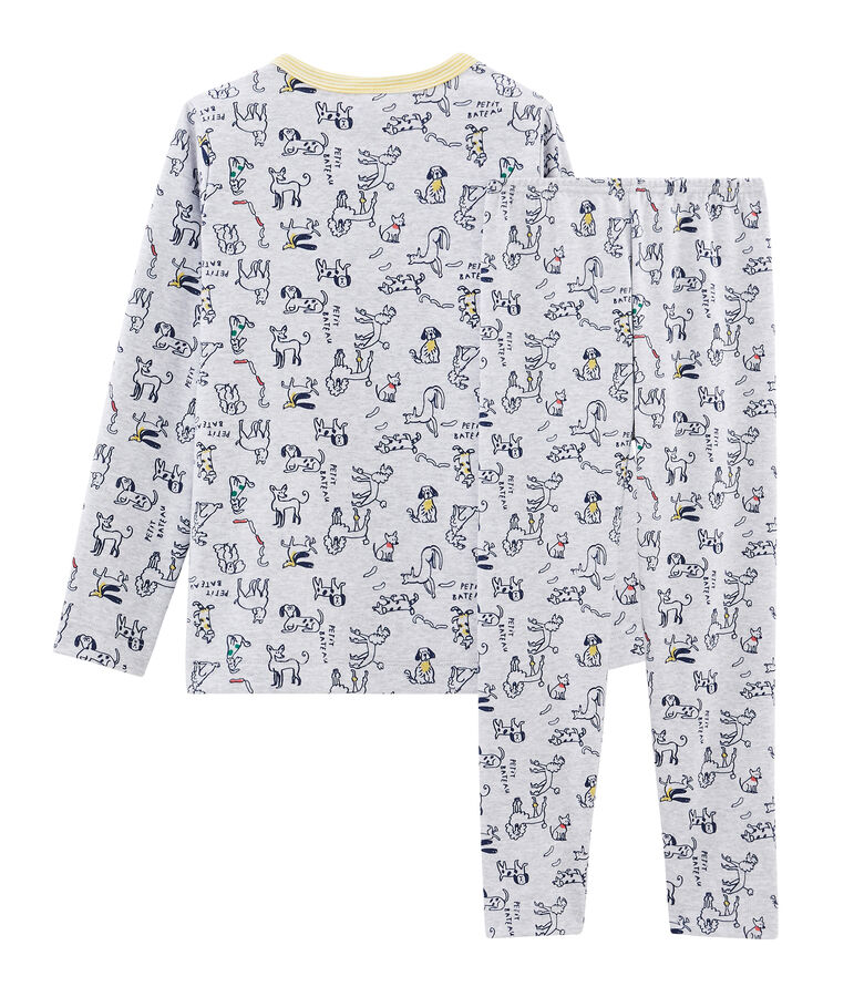 Ribbed Pyjamas POUSSIERE grey/MULTICO white