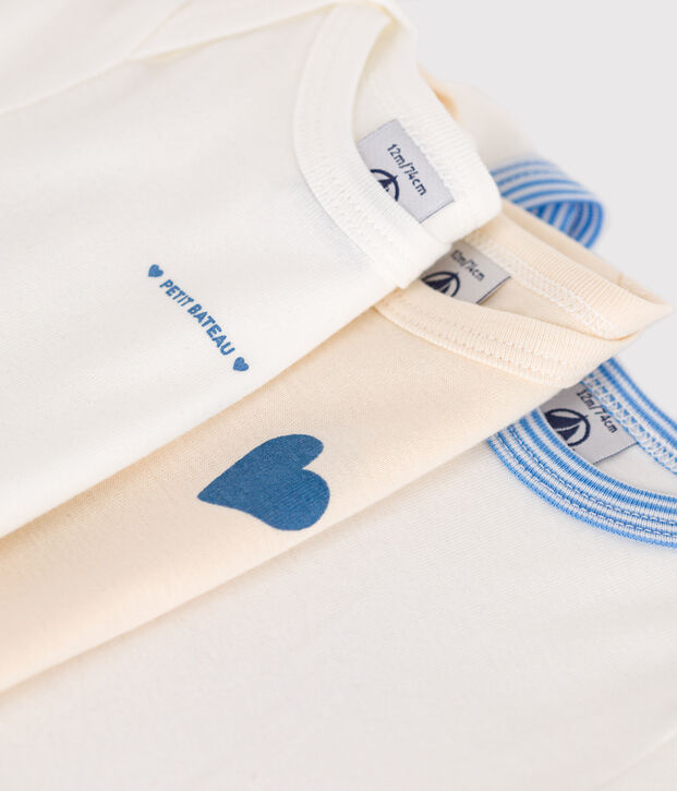 Babies' short-sleeved printed cotton bodysuits - 3-Pack multicolor