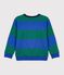 Children's stripy cotton sweatshirt blue/green