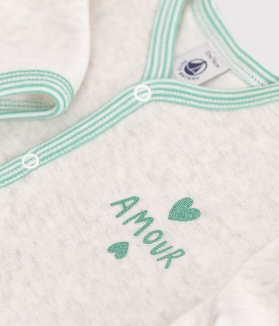 Babies' plain velour pyjama suit MONTELIMAR CHINE beige