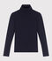 Women's Iconic roll neck cotton T-shirt SMOKING blue
