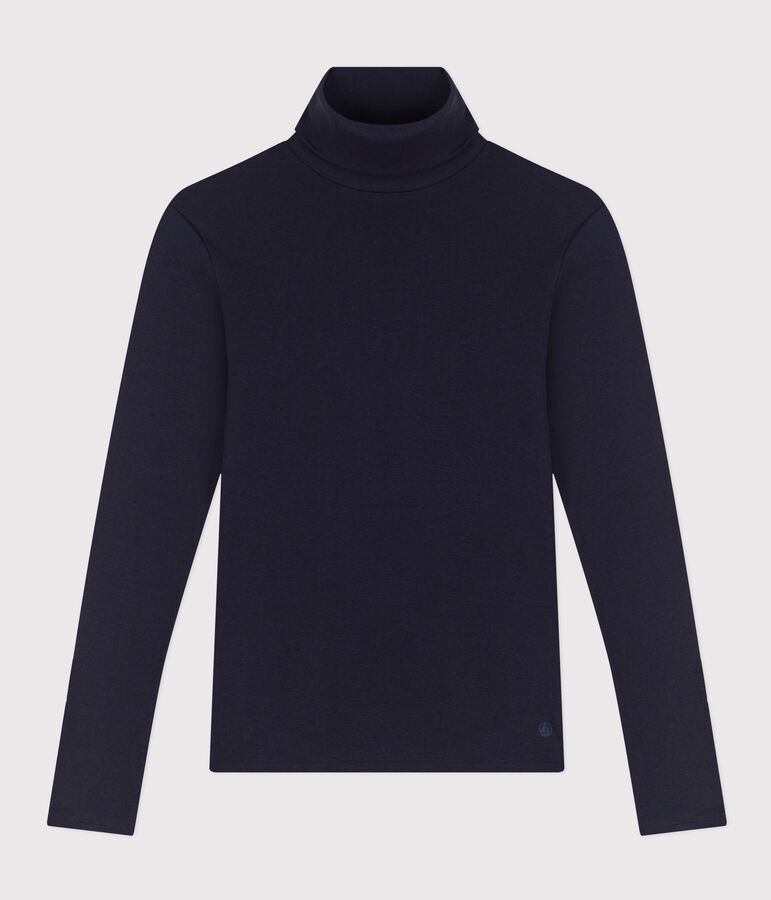 Women's Iconic roll neck cotton T-shirt blue