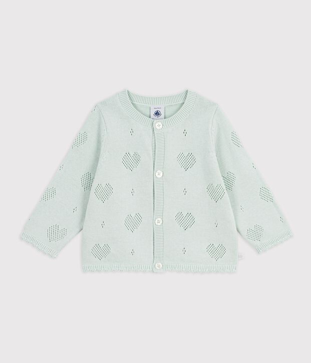 Babies' cotton cardigan with a heart pattern SPRAY