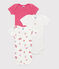 Babies' short-sleeved floral cotton bodies - 3-pack variante 1