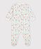 Babies' patterned fleece pyjama suit printed with mushrooms white/multicolor