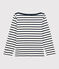 Unisex Children's Striped Cotton Breton Top MARSHMALLOW white/SMOKING blue