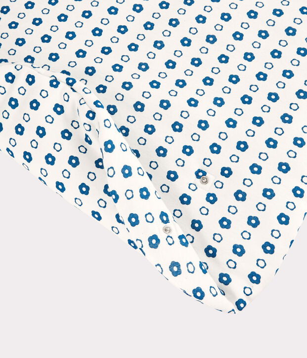 Babies' Blue Retro Floral Organic Cotton Sleeping Bag white/blue