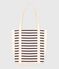 Women's striped canvas tote bag MARSHMALLOW blue/SOIR
