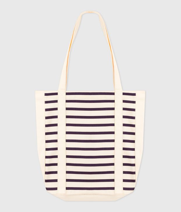 Women's striped canvas tote bag blue/blue