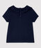 Baby Girls' Short-Sleeved Cotton Openwork Blouse SMOKING blue