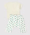 Babies' Organic Fleece Plant Print Clothing - 2-Piece Set MONTELIMAR beige/MULTICO white