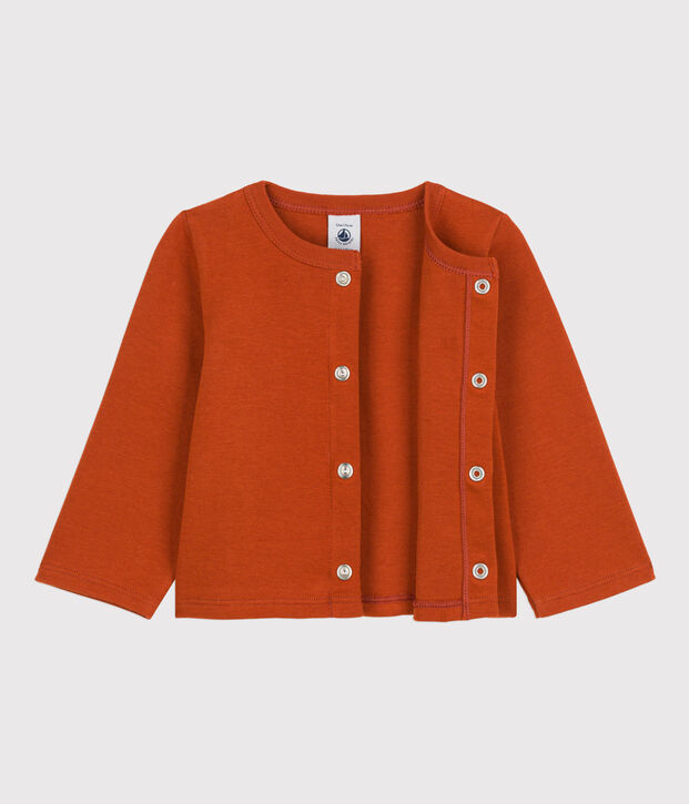 Babies' Plain Thick Jersey Cardigan brown