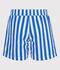 Children's stripy cotton swim shorts blue/white