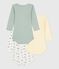 Pack of babies' long-sleeved hedgehog-print cotton bodies variante 1
