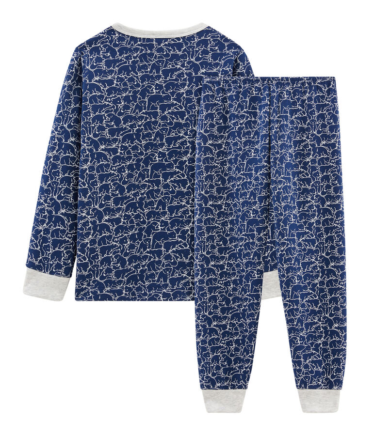 Boys' Fleece Pyjamas MAJOR blue/MARSHMALLOW white