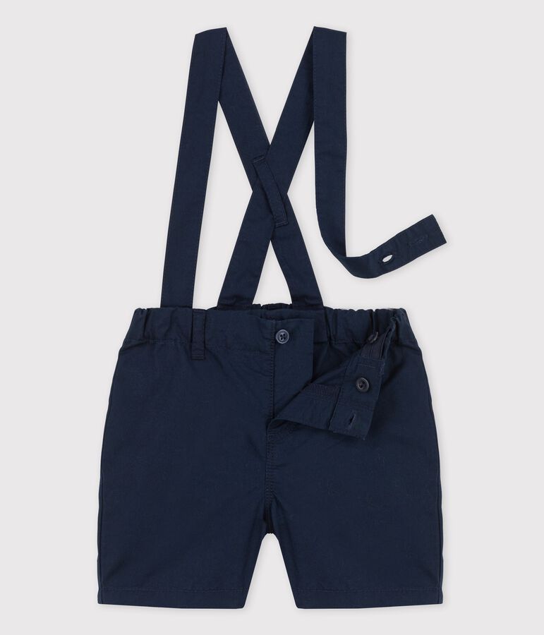 Babies' Cute Serge Shorts With Braces blue