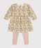 Babies' Long-Sleeved Tube Knit Dress and Cotton Leggings AVALANCHE white/MULTICO
